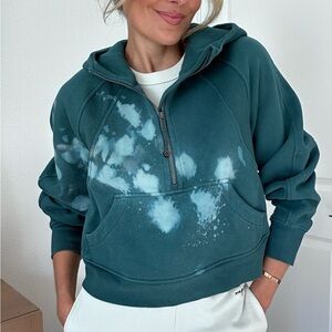 lululemon athletica Teal splatter detail scuba Women's Hoodie